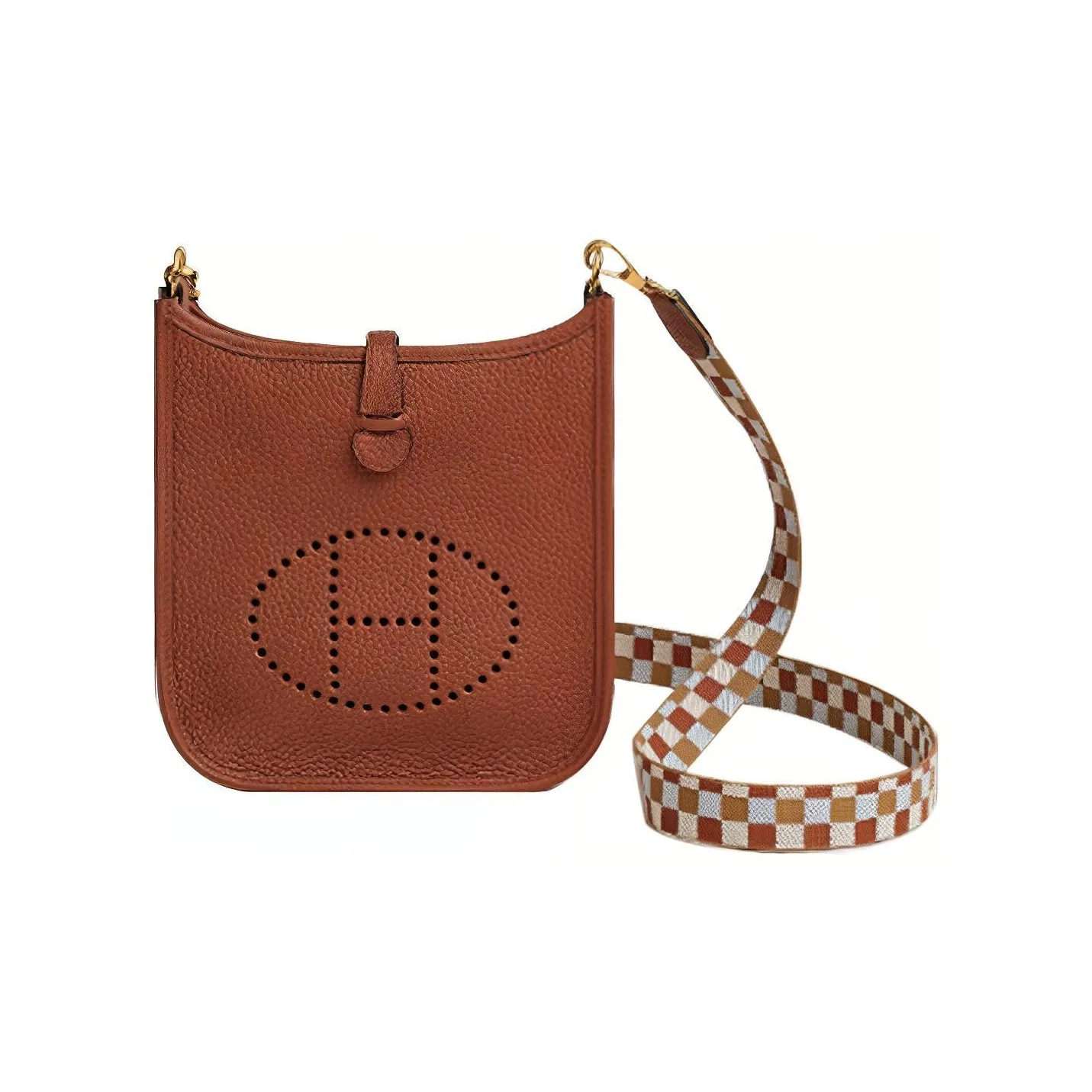 HERMES Evelyne Clemence Bullock Leather Shoulder Bag, Crossbody Bag Mini Women's