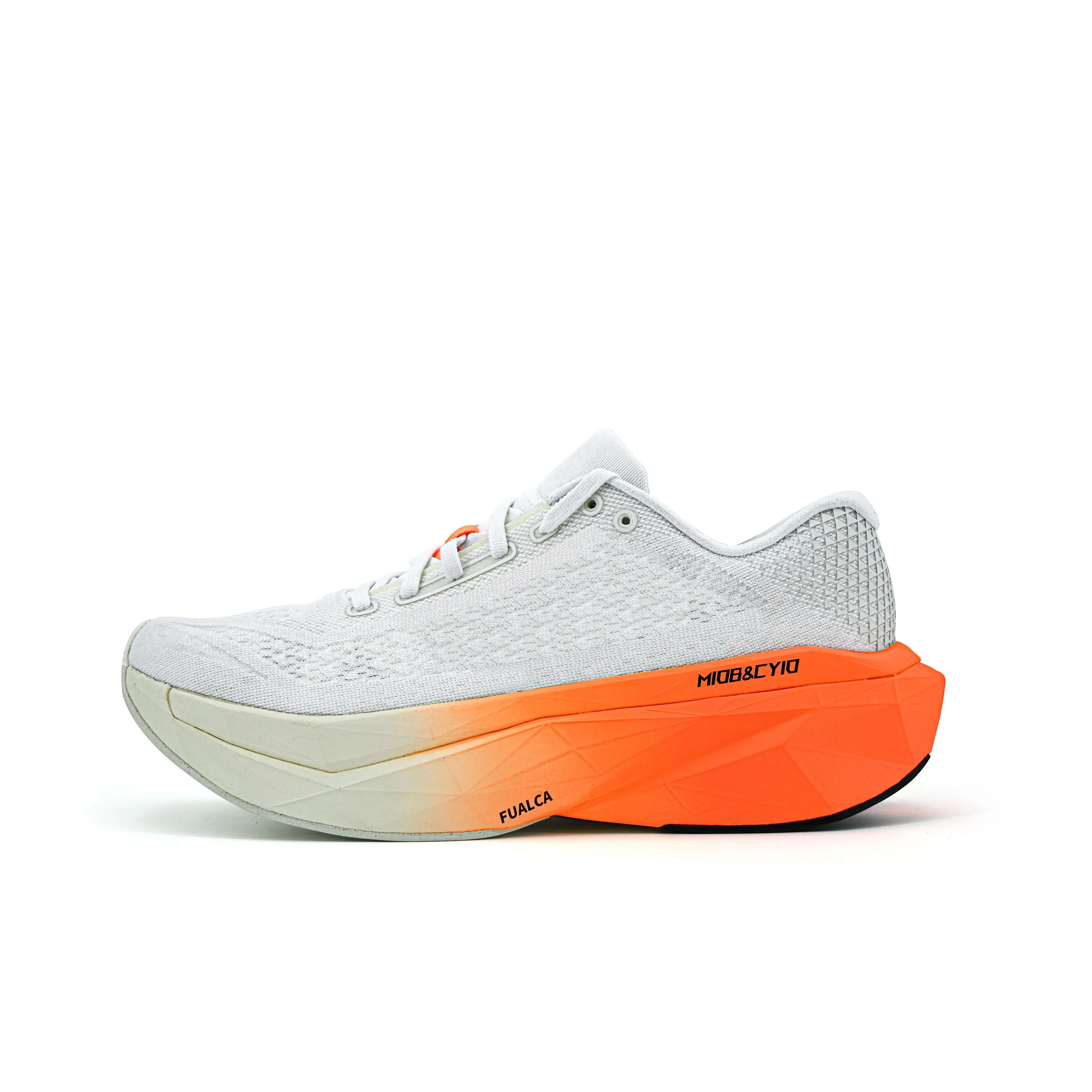 Miob&cyio Cushioning Breathable Rebound Low-Top Running Shoes Unisex White Orange