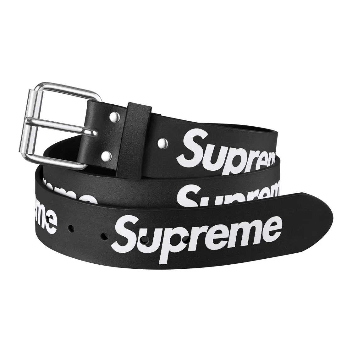 Supreme Cow Leather Leather Belts Unisex Black  