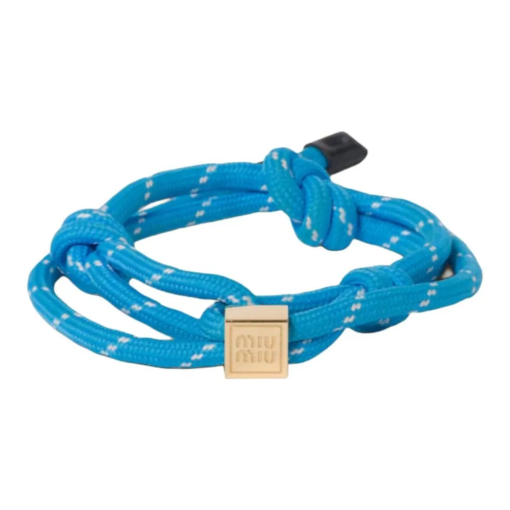 MIU MIU Logo charm Rope Bracelet