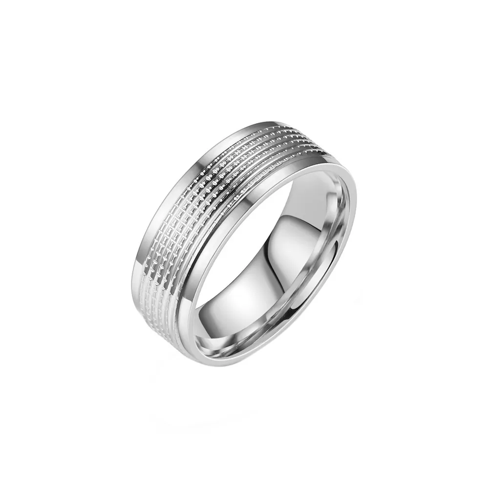 FOREVER MELODY Кольца из титанового стального сплава Мужские Серебряные