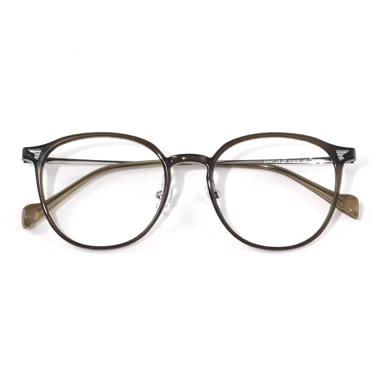 RUOYUN TR Памятный пластик Круглые Оправы для очков Женские Круглое лицо Холодный чайный коричневый Рамка для глаз Женские