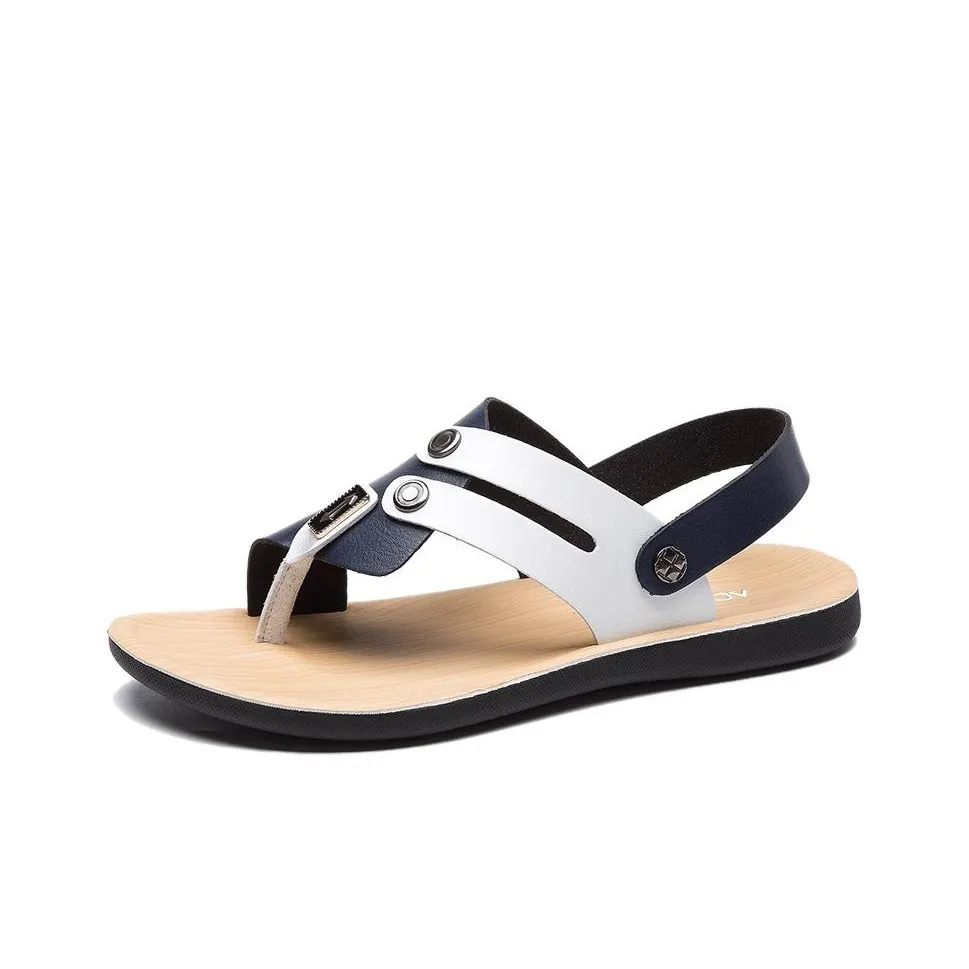 AOKANG Шлепанцы Пляжные Сандалии Мужские Синие Оранжевые Желтые