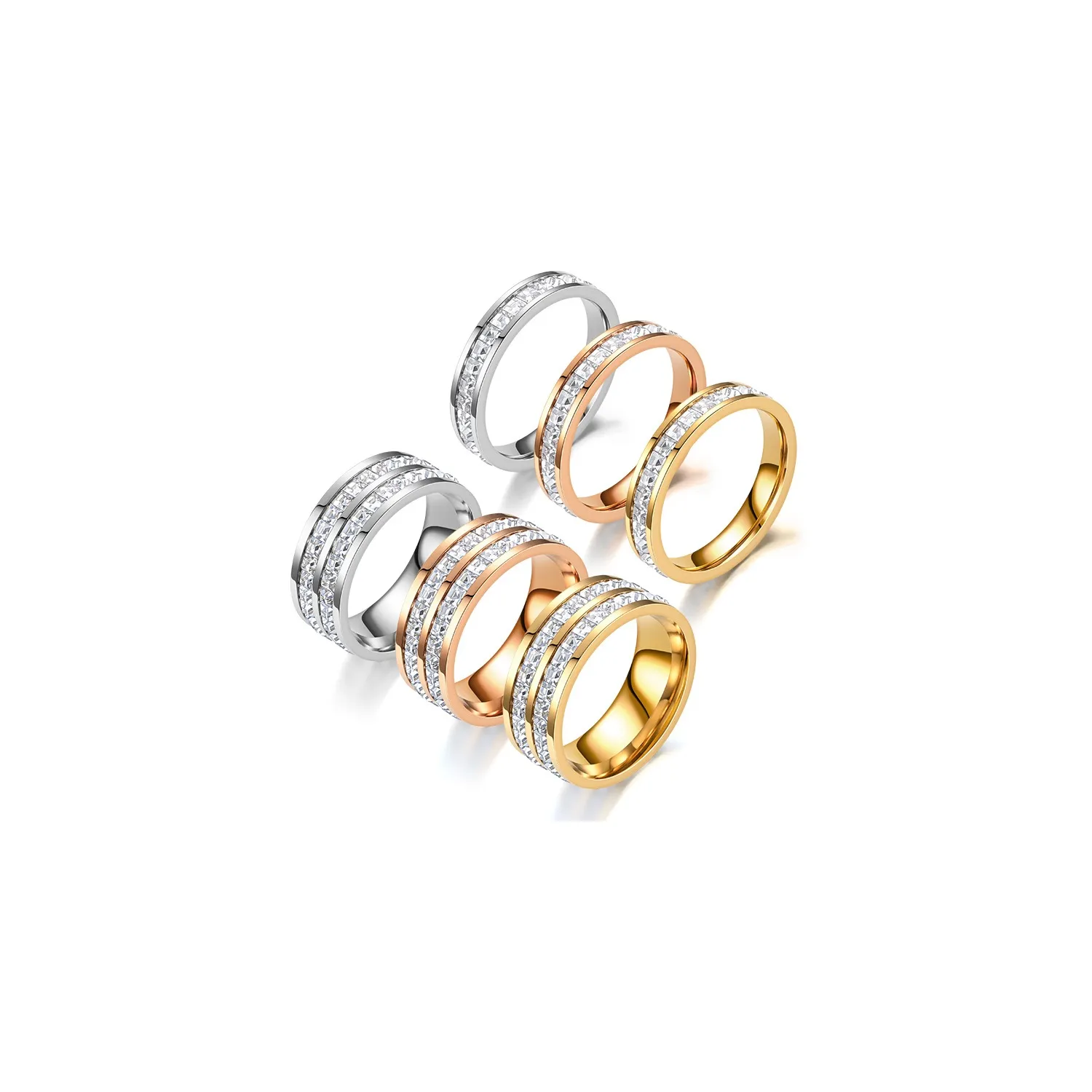 UTD Кольца из титанового стального циркона унисекс