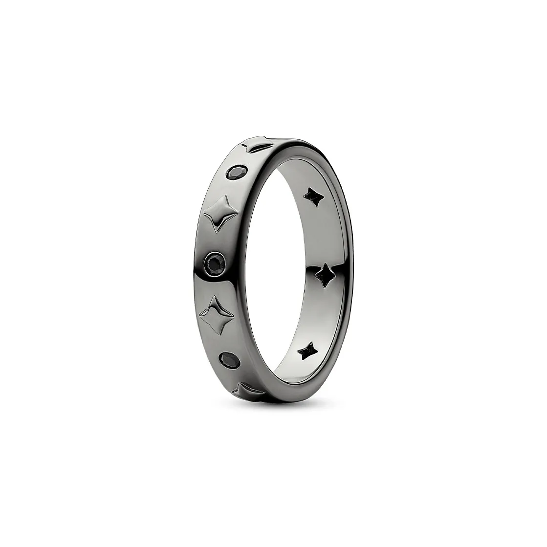 Pandora Медный Серебряный Сплав Кольца Унисекс Черный