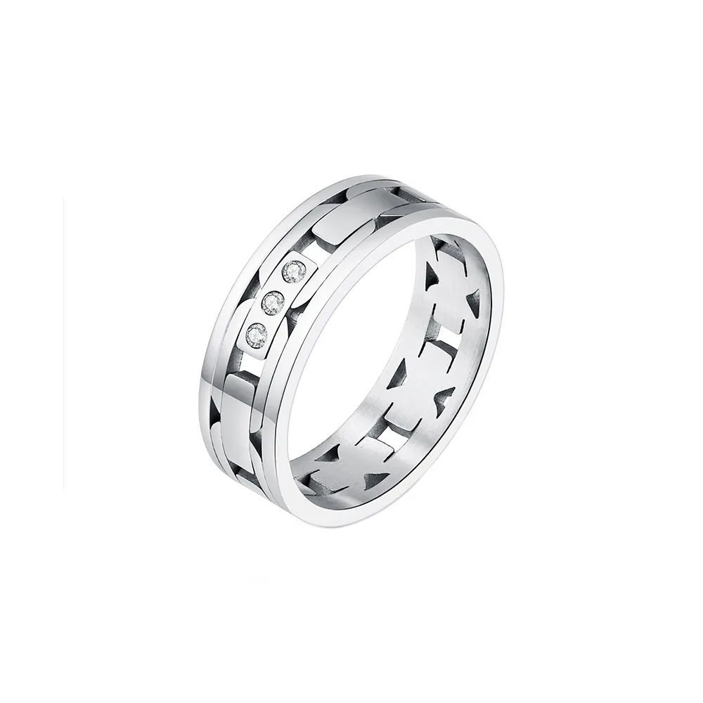 FOREVER MELODY Кольца из титанового стального сплава Мужские Серебряные