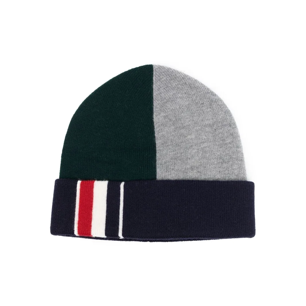 THOM BROWNE Colour-block Virgin Wool Beanie