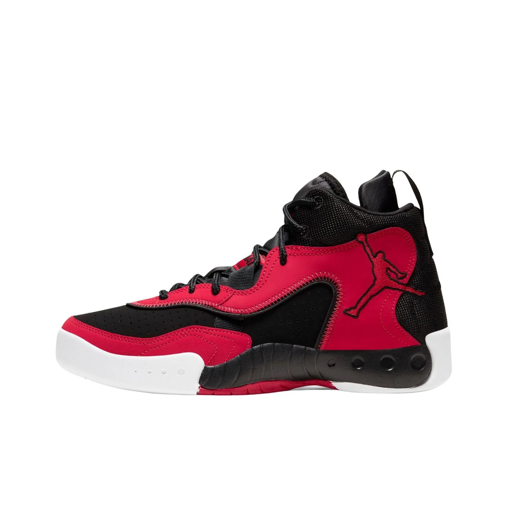 Jordan Pro RX Slip Resistant, Abrasion Resistant Cushioning Coverage High Top Vintage Basketball Shoes Men's Black Red