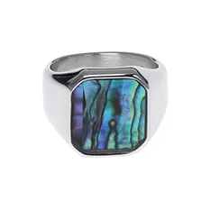 LUXTA Титановая сталь Кольца из жемчужной раковины Унисекс