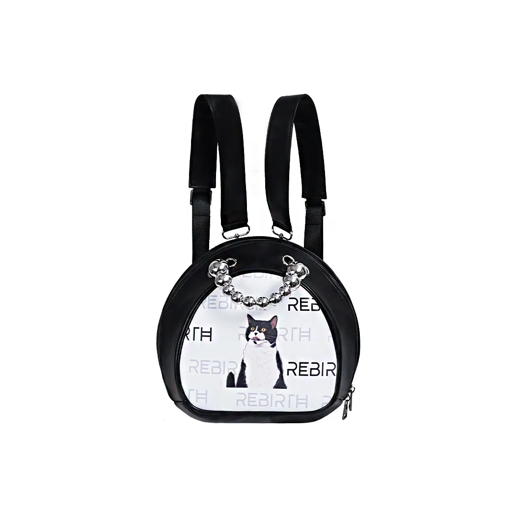 Rebirth Microfiber Leather Carry Backpack Unisex Черная Кошка Stripe Белая Кошка Stripe Розовая Красная Кошка Stripe Синяя Hook