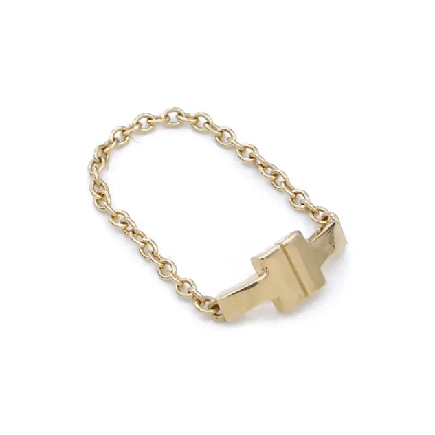 TIFFANY & CO. T 18kt Yellow Gold Chain Ring