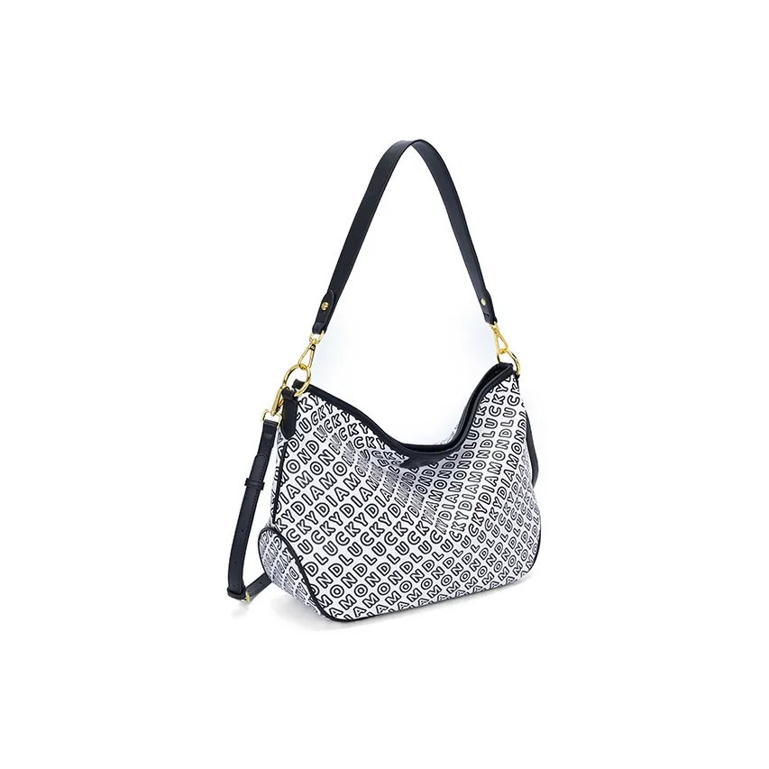 LUCKY DIAMOND ПУ (полиуретан) Сумка-тоут Комбинированная Сумка Сумка на одно плечо Сумка через плечо Стандартная Женская Черная Серый Красная Кофейная