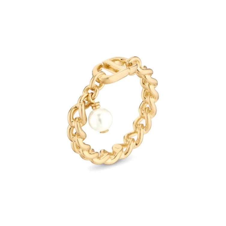 DIOR Metal, Resin, Pearl Rings Women's Gold