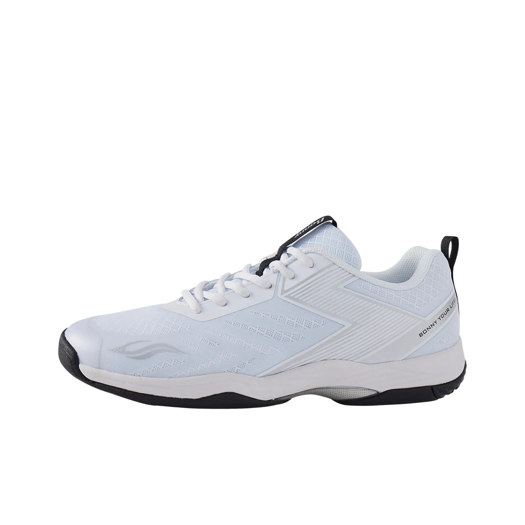 BONNY Cushioning Anti Slip And Wear Resistant Breathable Coverage Low Top Badminton Shoes Unisex White