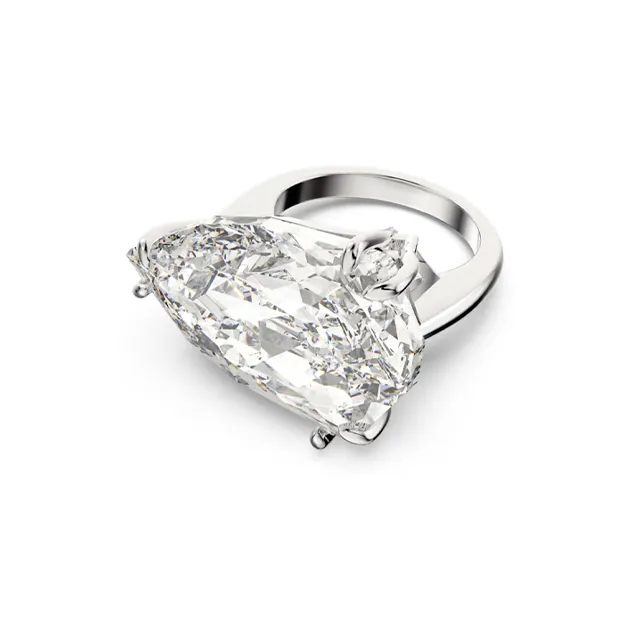 Swarovski Rhodium Plated Faux Crystal Rings Women's White