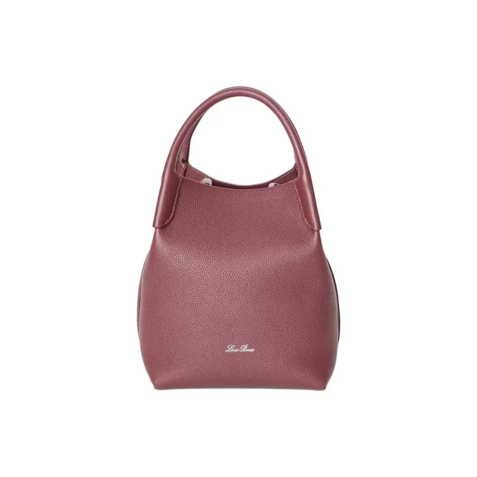 Loro Piana Calfskin Bucket Bag, Handbag, Shoulder Bag, Crossbody Bag Trumpets Women's Red Bean Color