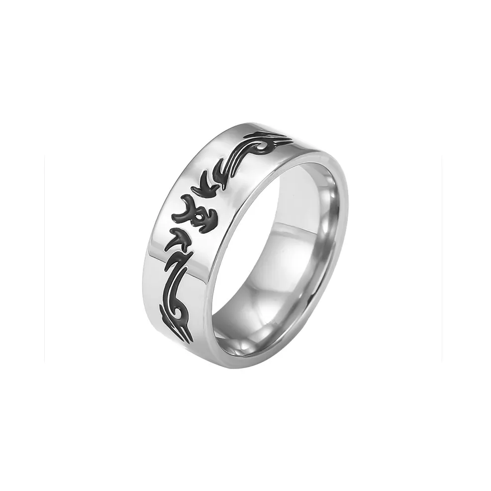 FOREVER MELODY Кольца из титанового стального сплава Мужские Серебряные