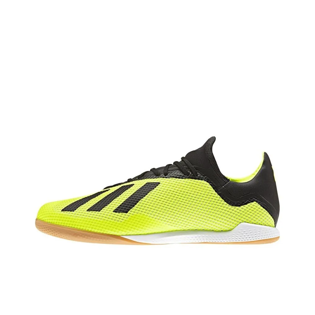 Adidas X 18.3 IC/IN Anti Slip Wear Resistant Soccer Shoes Men's Yellow Black