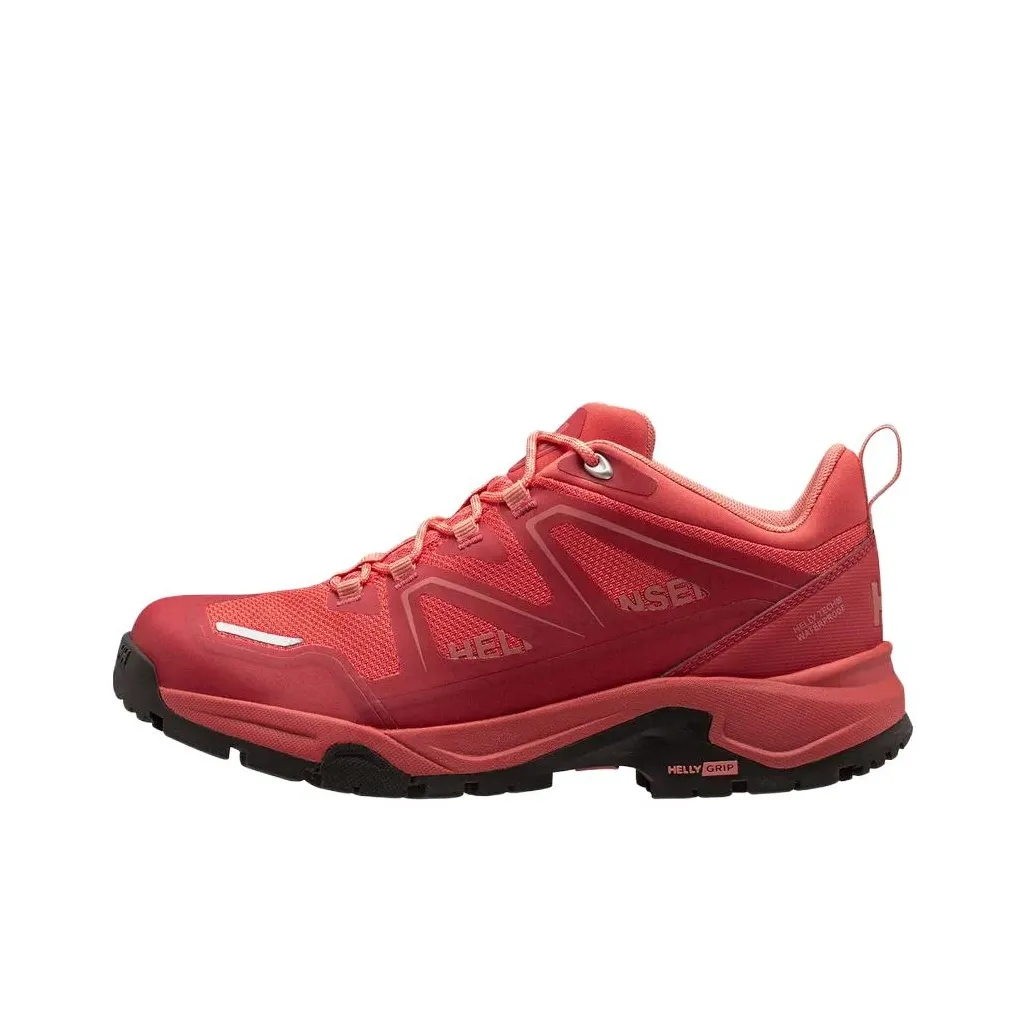 HELLY HANSEN Cushioned Slip Resistant Abrasion Resistant Breathable Low Top Trekking Shoes Women's Red Black