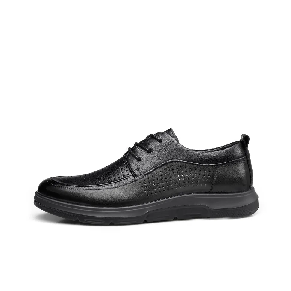 Strongman 3515 Men's Summer Breathable Lace-Up Casual Men's Leather Shoes Soft