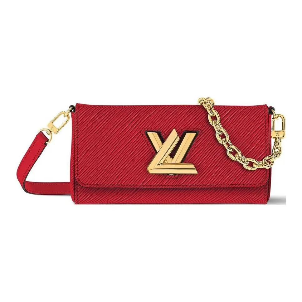 LOUIS VUITTON Leather Shoulder Bag, Crossbody Bag Women's Red