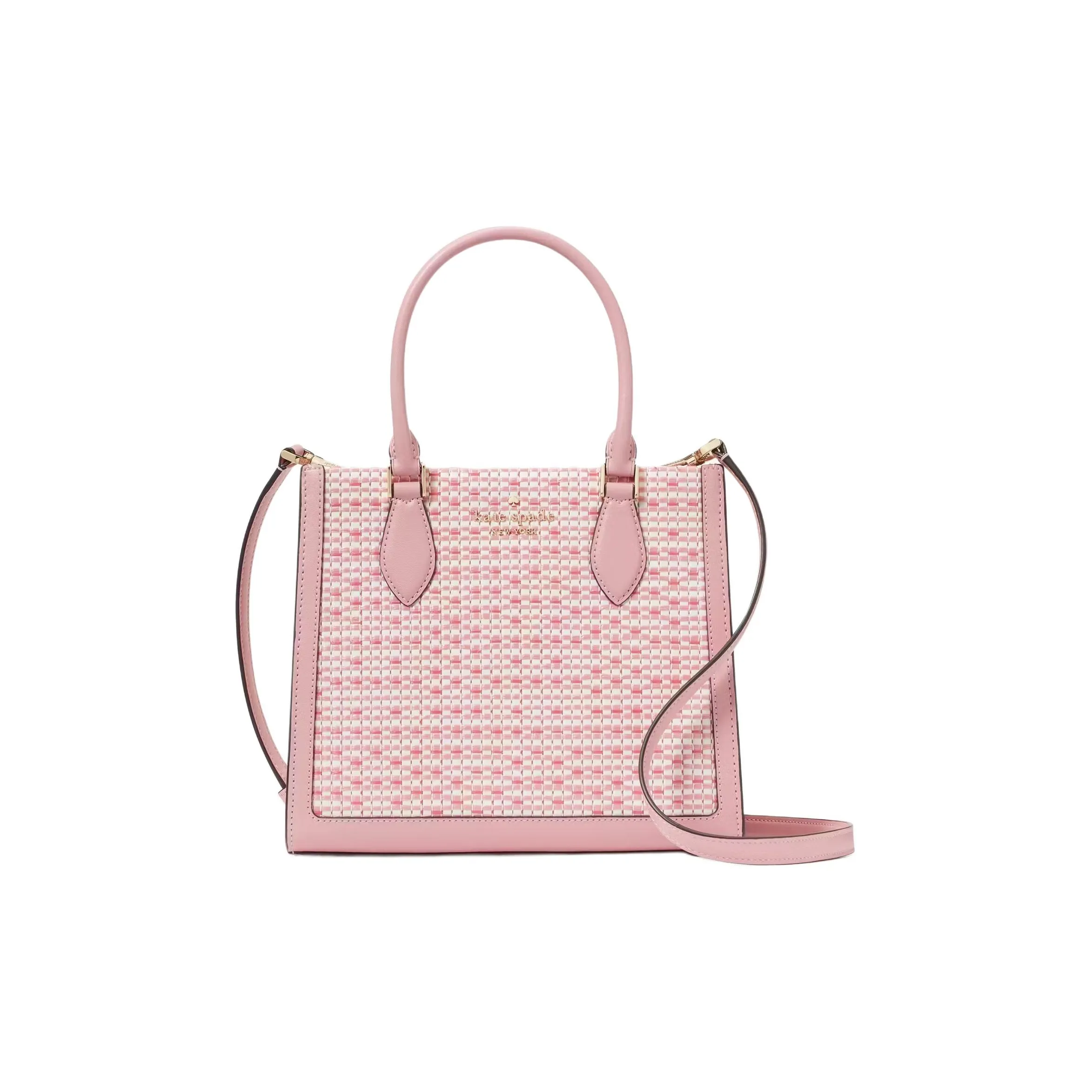 Kate Spade Smooth Leather Tote Bag Shopping Bag Shoulder Bag Crossbody Bag Handbag Small Size Women's Pink