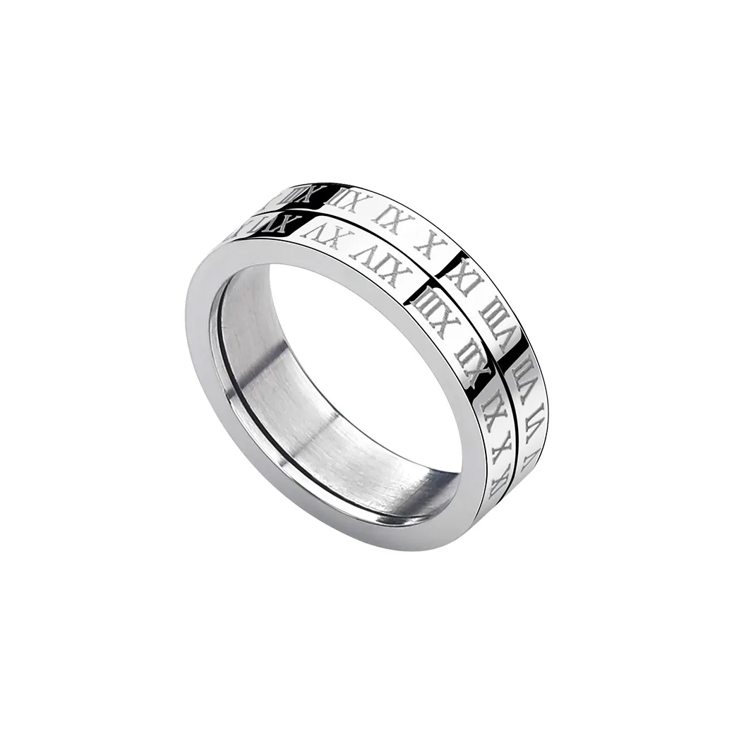 Келанси Кольца из титанового стального сплава Унисекс Серебряные