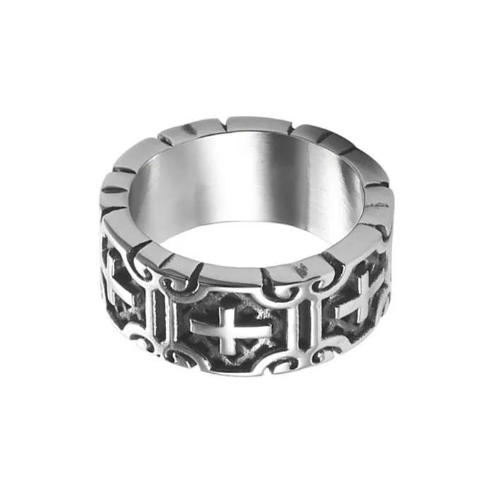 FOREVER MELODY Кольца из титанового стального сплава Мужские Серебряные