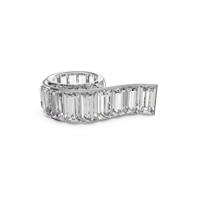 Swarovski Rhodium-Plated Faux Crystal Rings Women's Silver