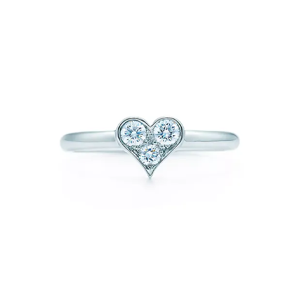 TIFFANY & CO. Platinum, Diamond Rings Women's Silver