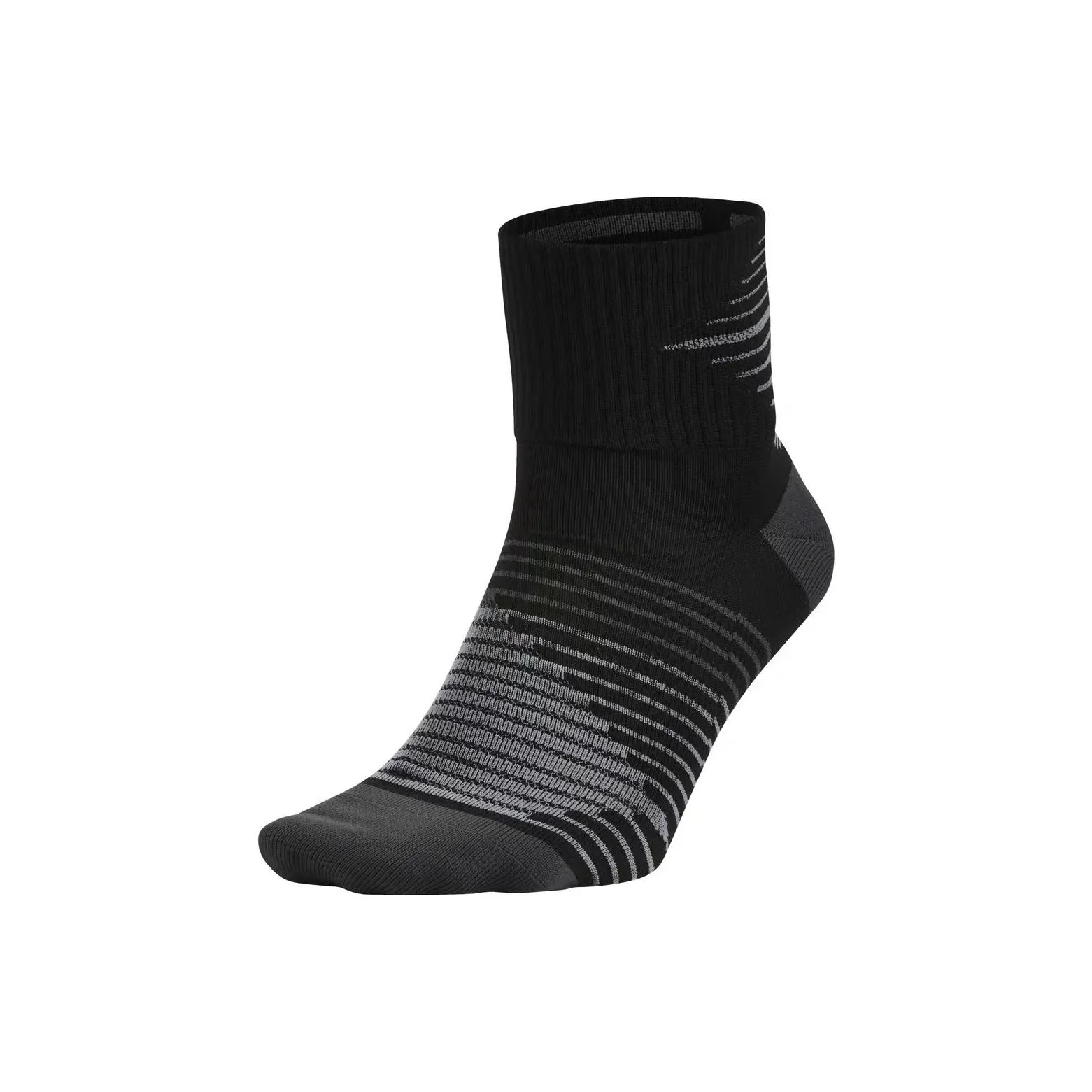 Nike DRI FIT LIGHTWEIGHT QUARTER Mid Calf Socks Unisex 1 Pack Black/Neon Yellow/Neon Yellow