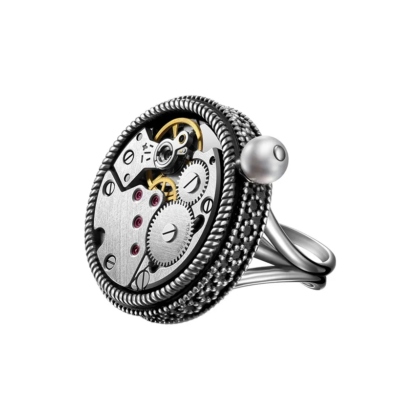 Sea Gull Потертый 925 пробы стерлинговое серебро коллекционный механизм жемчужная раковина унисекс