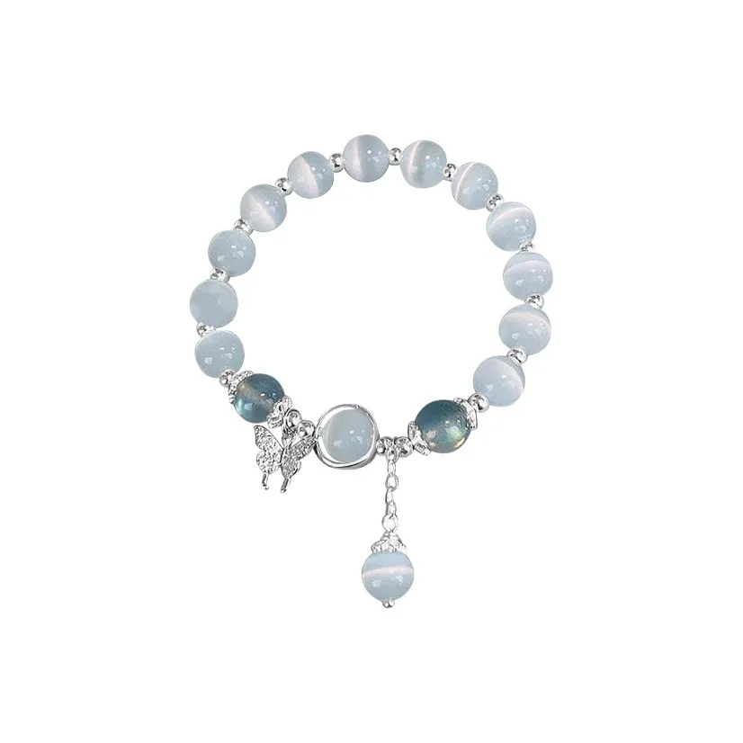 YUOFFICIAL Glass Cat Eye Jade Bracelets Women's