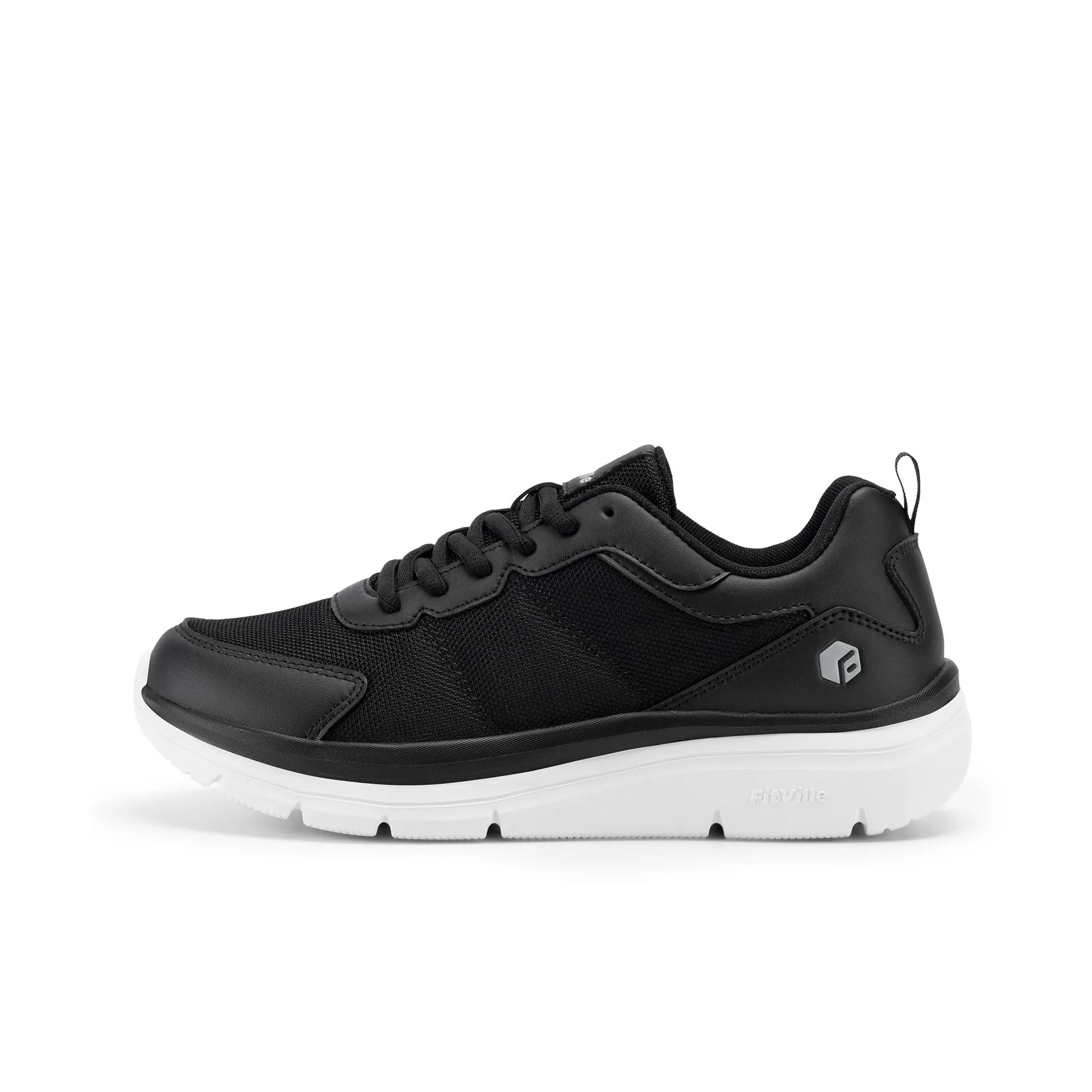 Fitville Cushioned Slip Resistant Low Top Casual Shoes Men's Black Plus Size Men's Shoes