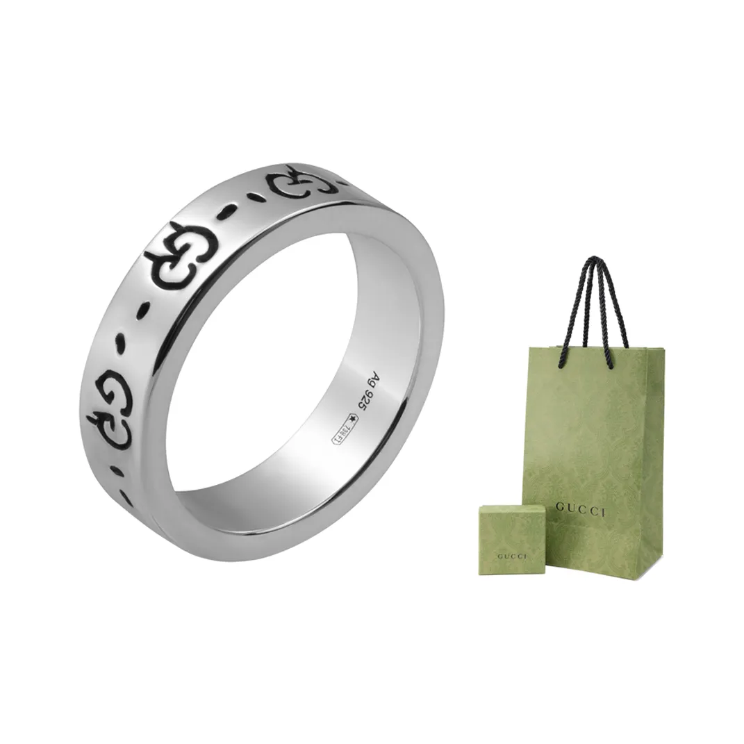 GUCCI 925 Sterling Silver Rings Unisex Silver