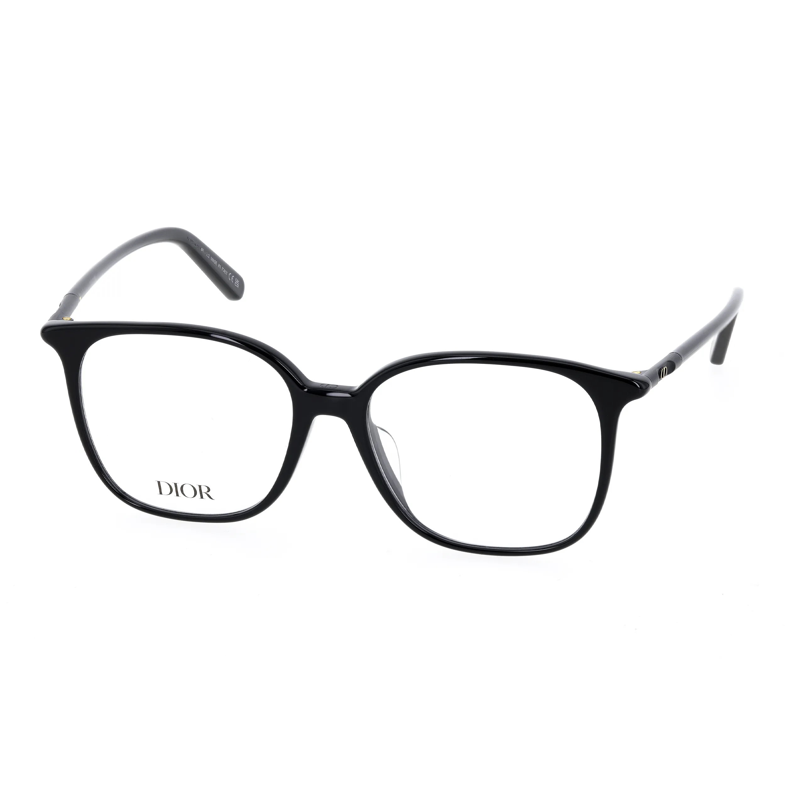 DIOR Plate Frame Irregular Shape Eyeglass Frames Unisex Black