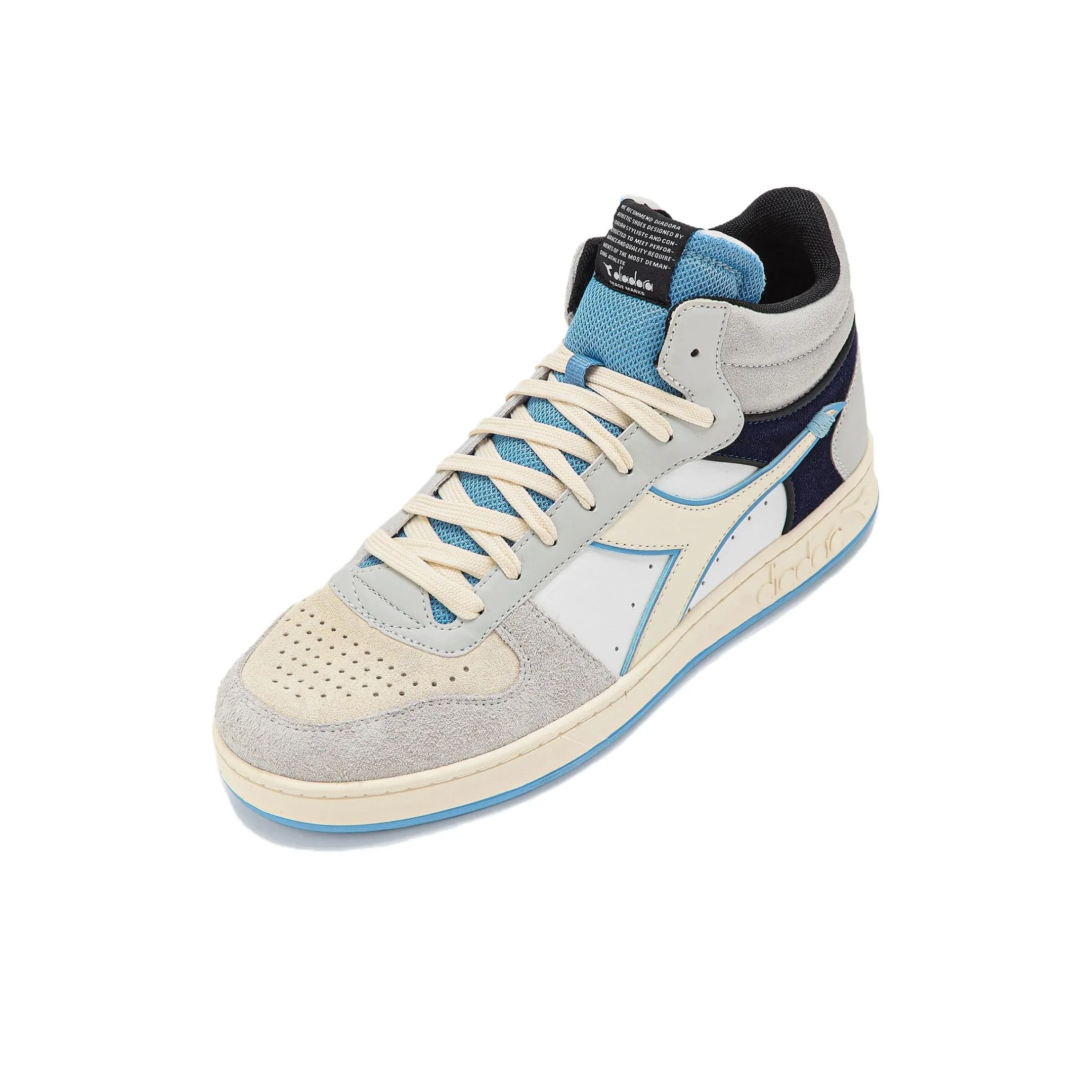 DIADORA Magic Basket Slip-Resistant Shock Absorbers Низкие Кроссовки для Скейтбординга Унисекс Серый Синий