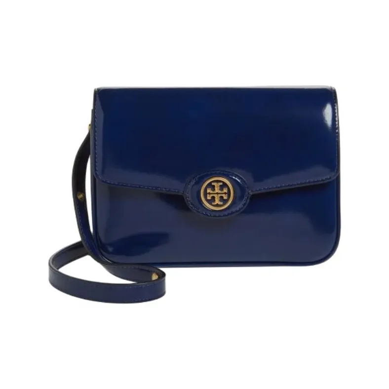 Tory Burch Robinson Лакированная кожа Сумка через плечо Женская Морской синий