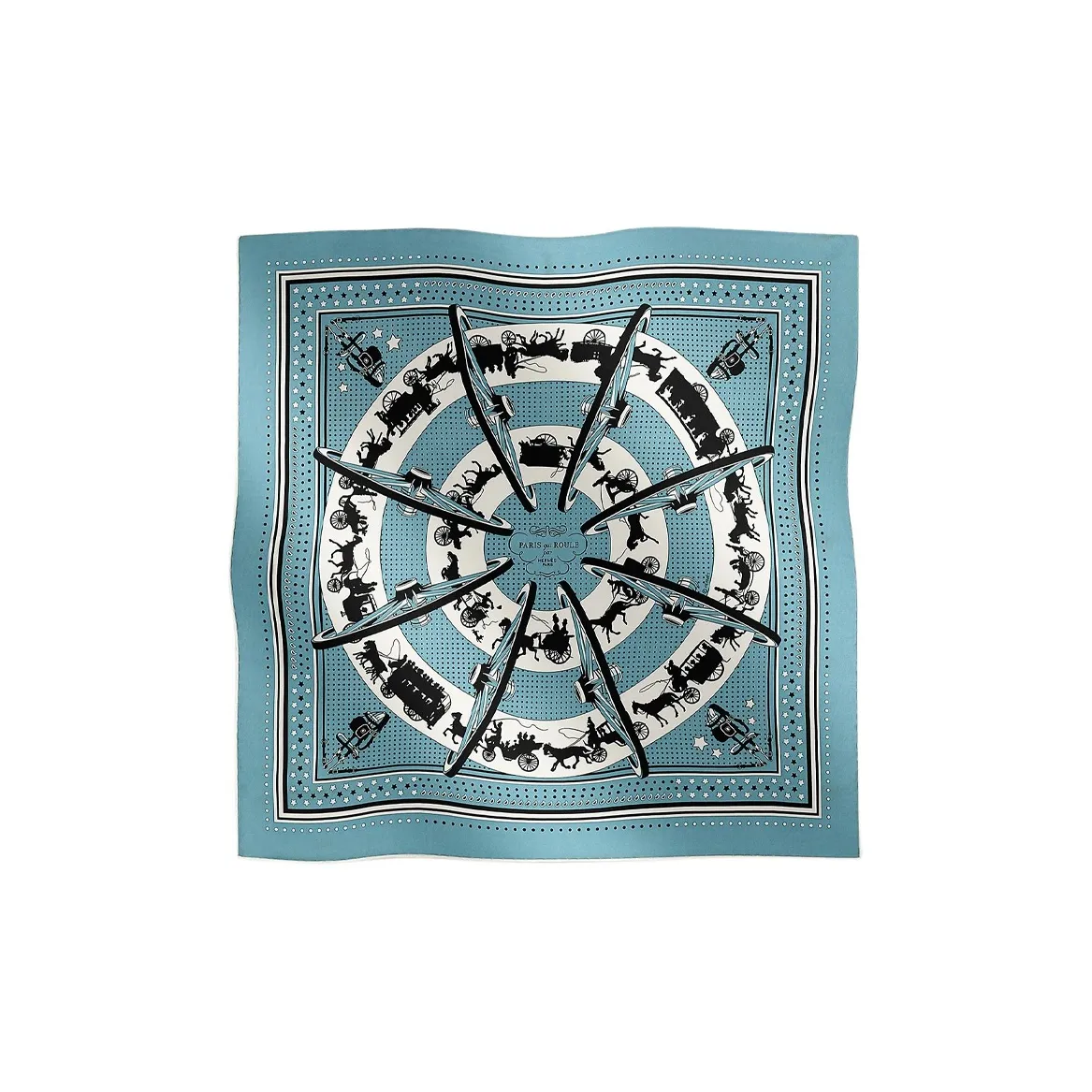 HERMES 2010s Paris Qui Roule 55 Bandana Scarf