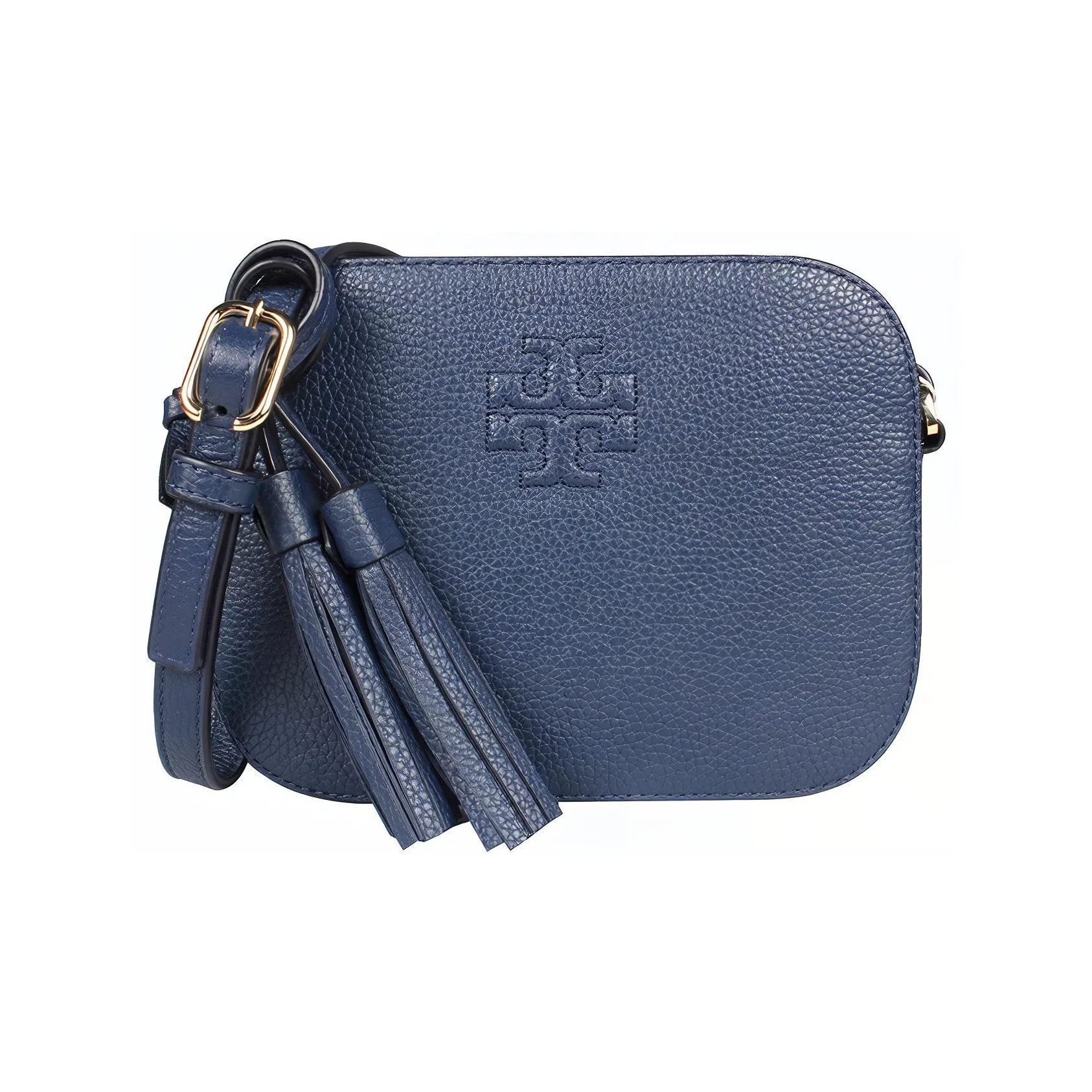 TORY BURCH Зернистая кожа личи кожа коровья кожа сумка Camera сумка через плечо сумка на плечо женская темно-синий