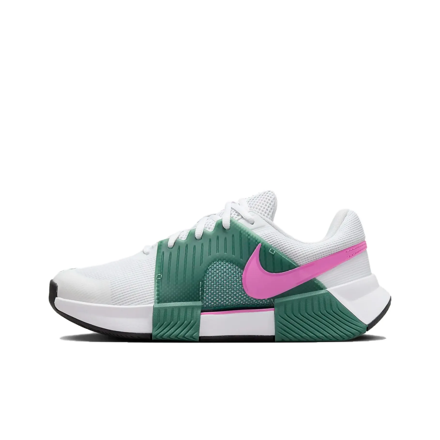 Nike Air Zoom GP Challenge 1 Abrasion Resistant Support Low Top Tennis Shoes Women's White Green Pink