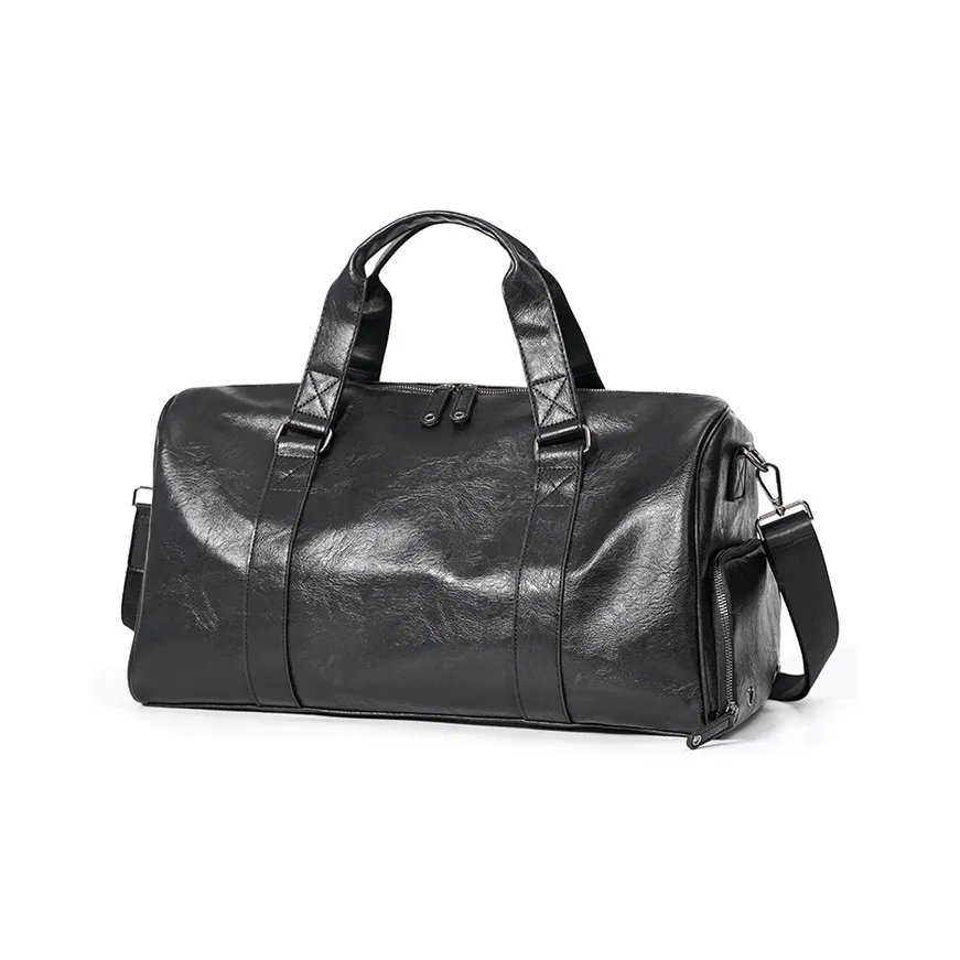 CMLZIUA Кожа Спортивный Сумка Большая Унисекс Черный ПУ (полиуретан) Черный Нейлон Ткань