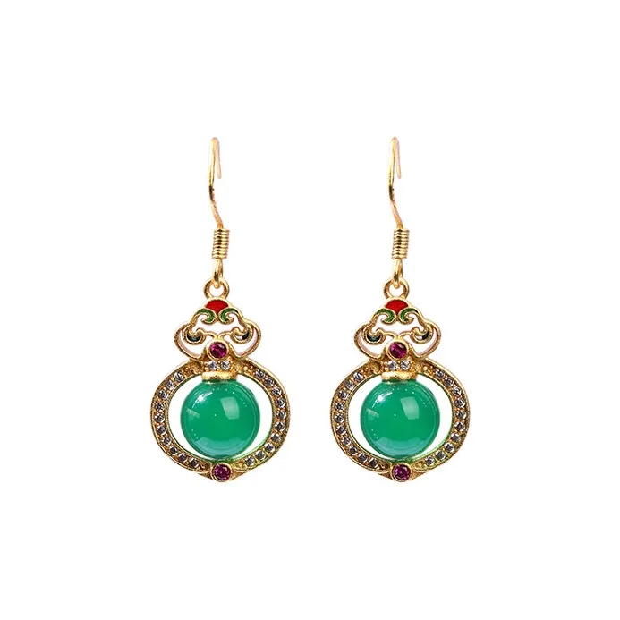 UTD Элегантный Ruyi Благословение Удача и Богатство Подвеска Тыква Серьги Женские