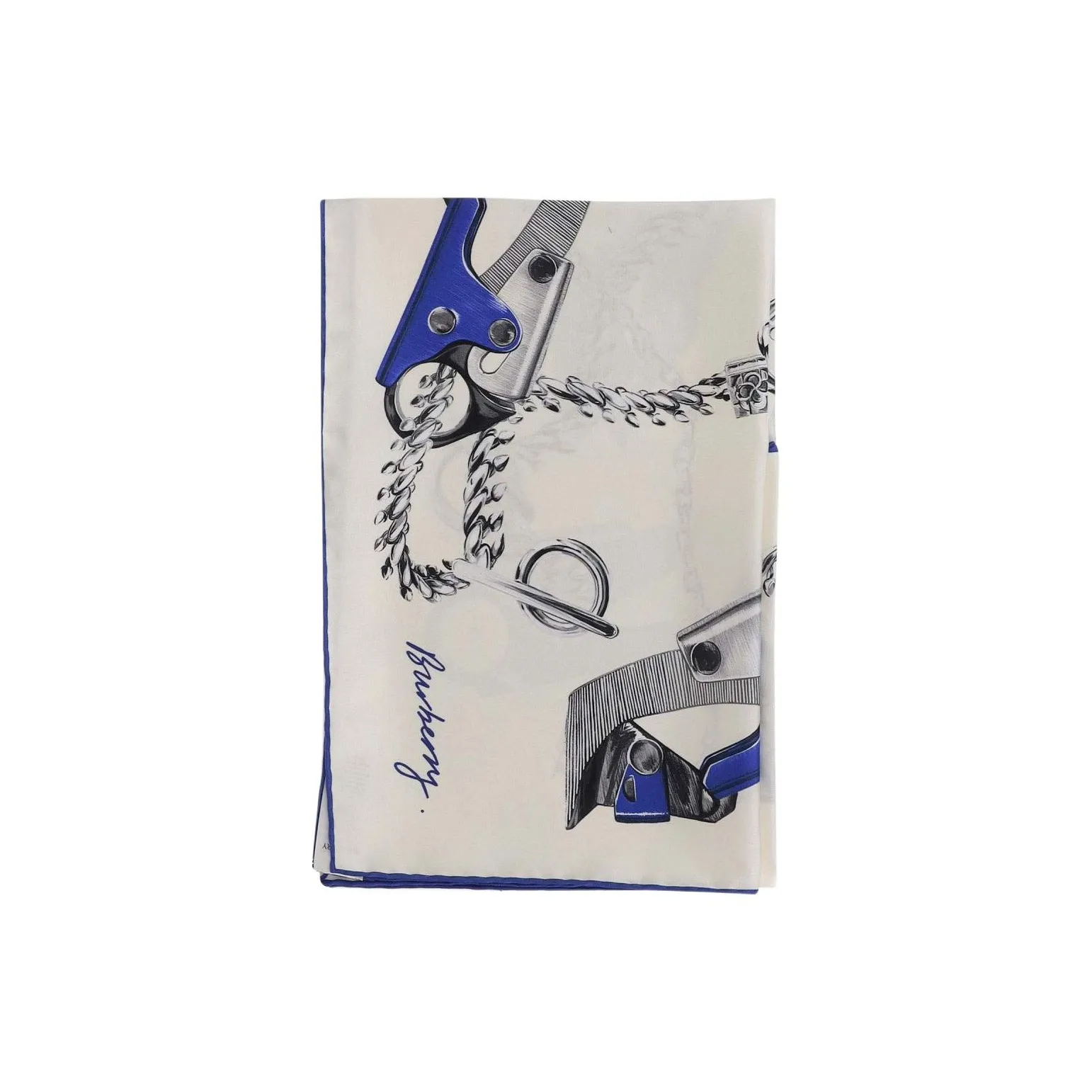 Burberry Silk Scarves Women's Blue