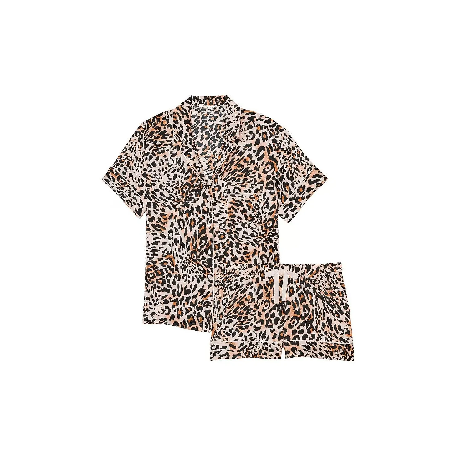 Victoria's Secret Satin Short Pajama Set Pajama Set Women's Leopard Print