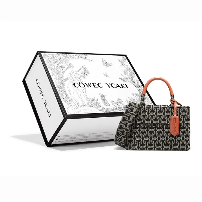 COWEC YCAKI Ткань Модный тренд Премиум Сумка на плечо Bestie Маленькая Сумка-тоут Средняя Унисекс Черная Жаккард