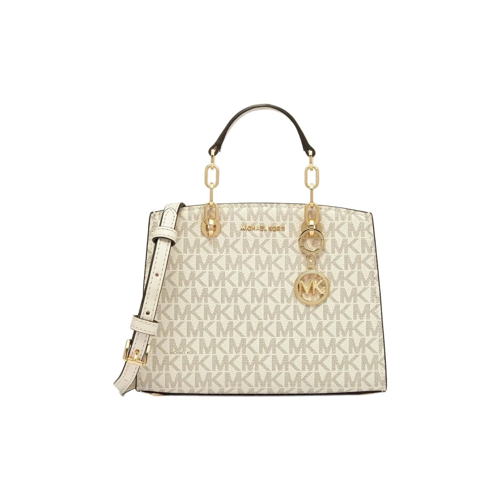 MICHAEL KORS Cynthia Artificial Leather One Shoulder Handbag, Crossbody Bag Women's Vanilla White & Milk White