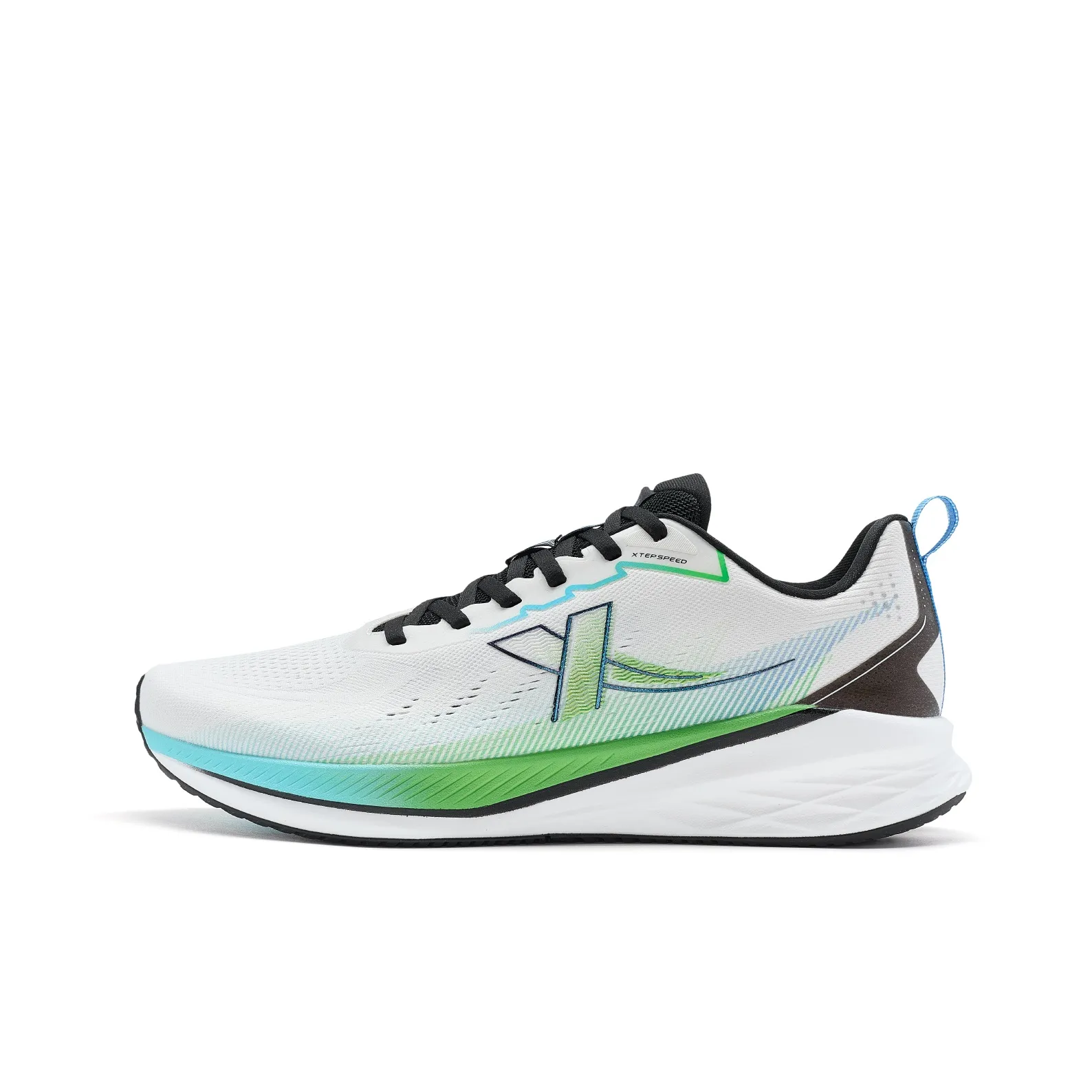 XTEP Cushioning, Slip Resistant, And Abrasion Resistant Low Top Running Shoes Men's White Blue