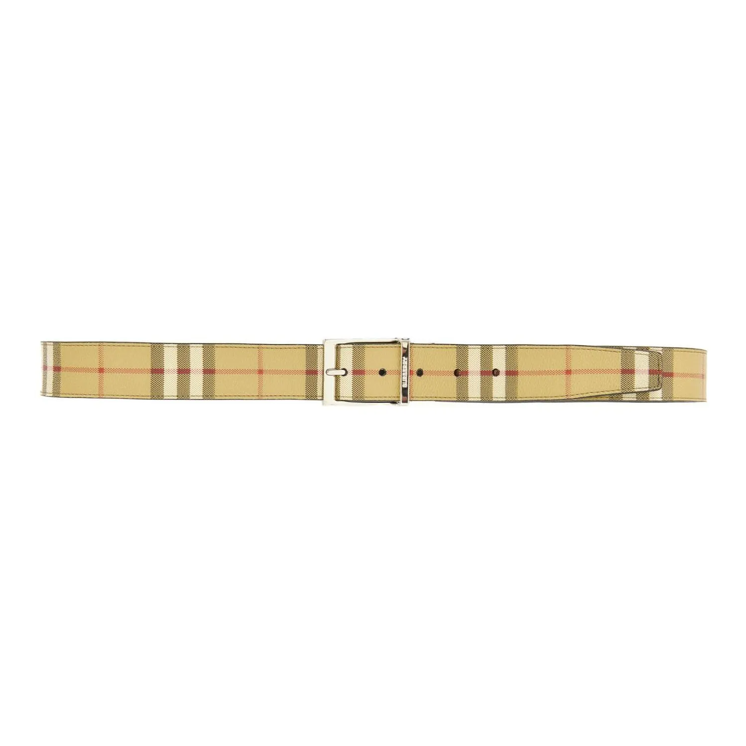 Burberry Micro Label Design, Pin Buckle Leather Belts Men's Beige Width 3.5CM