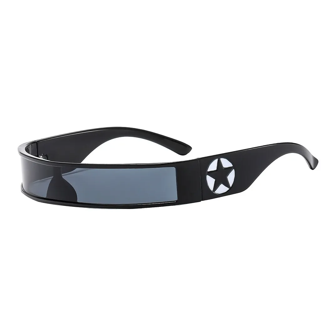 SOMAN PC Irregular Shape Sunglasses Unisex Black White Bean Flower Pink Silver